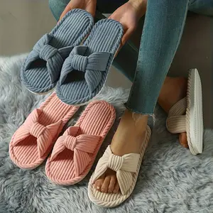 Cross bow open-toe plush slippers, locking in lazy comfort and stylish sweetness, a healing must-have for your feet that’s both homey and Instagram-worthy