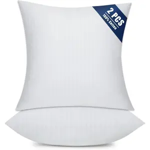 Set of 2 Throw Pillow Inserts, Hypoallergenic Soft & Firm Cushions with 100% Cotton Cover, 22x22 Pillows Filler for Side Sleepers, Sofa, Bed and Home Decor, Indoor Quality Hotel Pillows