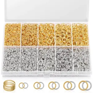 4600 Sier and Gold Jump Rings with Open/Close Tools for  Making and Necklace Repair (orted Sizes)