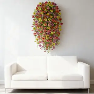 Violet Eucalyptus vine wall hanging, wall-mounted hanging basket, ceiling decoration, vine and dried flower accessory, Tropical Floral Design