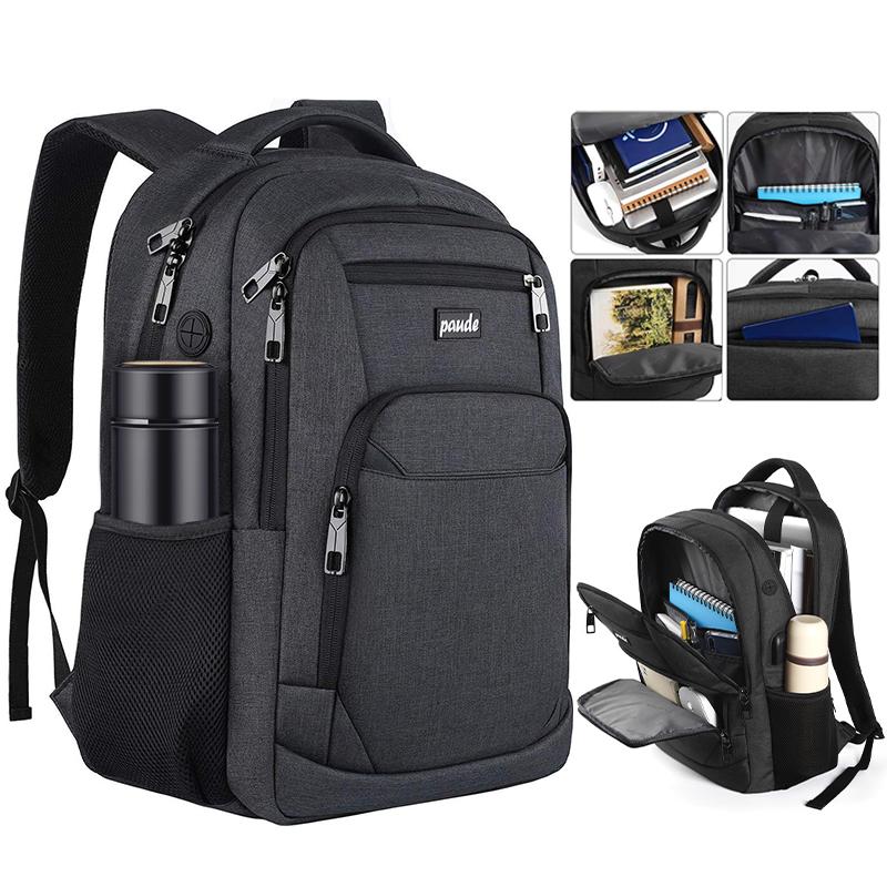 Large Capacity Business Laptop Backpack for Men | Breathable Work Backpack with Multiple Pockets & Reflective Strips   with USB & Headphone Jack | Water Resistant Anti-theft Travel Backpack with Luggage Strap