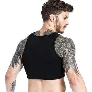 Men'sNeopreneChestCompressionVest-GymSupportStrapforFitness&MuscleRecovery