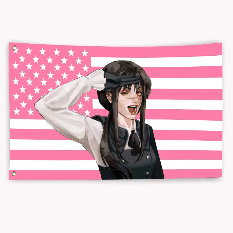 Yoru USA Flag Freedom Chainsaw Man anime Fashion Accessories banner, outdoor indoor decorative flag, garage flag, tapestry.