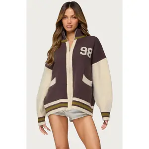 Edikted Women's 98 Varsity Zip Up Sweater