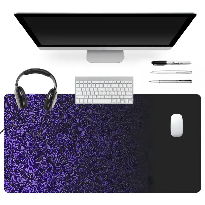 Extra Large Purple Floral Pattern Mouse Pad Elegant Gaming Mouse Pad 35x16 Inch Computer Keyboard Mousepad Suitable for Families, Offices and Schools. Perfect Gift for Family Members and Friends Extended Mouse Pad