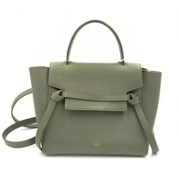 CELINE 80s〜90sヴィンテージ　ダークグリーン Celine Dark Green Box Calfskin Leather Medium Clasp Bag | Yoogi's