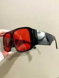 Retro Large Frame Square Glasses, Trendy Fashion Eyeglasses, Wide Frame Legs Eyeglasses for Men and Women