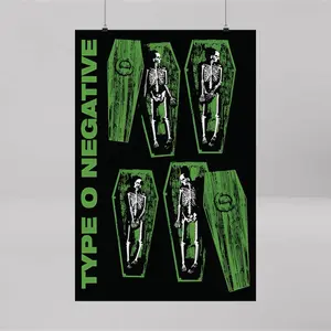 Type O Negative Poster 24in x 36in - Goth Rock Band Merch for Gift, Deftones, The Cure, Sisters of Mercy, Danzig, Misfits, Acid Bath, Loathe