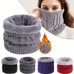Winter Warm Neck Warmer - Soft Cable Knit Design, Unisex Non-Stretch Mask, Hand Washable,Outdoor Warm Accessories, Thickened Plush Lining, Fashionable and Durable, Suitable for Outdoor Enthusiasts, All-Season Warmth, Neutral Style