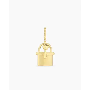 gorjana – Lock & Key Statement Charm – 18K Gold-Plated Oversized Charm – Symbolic, Bold & Customizable Jewelry Accent