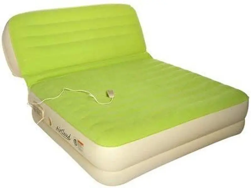 Slumber-Matic Queen Size Green Air Cloud Incline Back Inflatable Air Mattress - 6-Button Magic Wand Remote Control, Auto-Off, Luxurious Softness for Movie Night, Easy Movie Binging