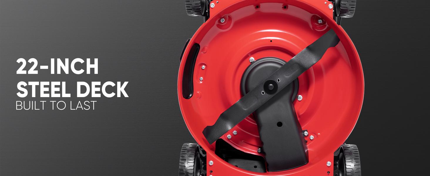 PowerSmart Self Propelled Gas Lawn Mower, 22-Inch with 140cc Briggs and Stratton E550 Engine 3-in-1 Rear-Wheel Drive Lawnmower with Bagging(HB8622S)