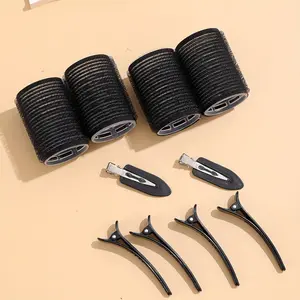 10pcs/set Large Size with Clips, Curling Hair Rollers, Self-gripping Heatless Curlers Hair Curling Rods Suitable for Long/medium/short Hair, Diy Hair Curling & Styling Tool (includes 4pcs Large Roller Tubes + 6pcs Clips)