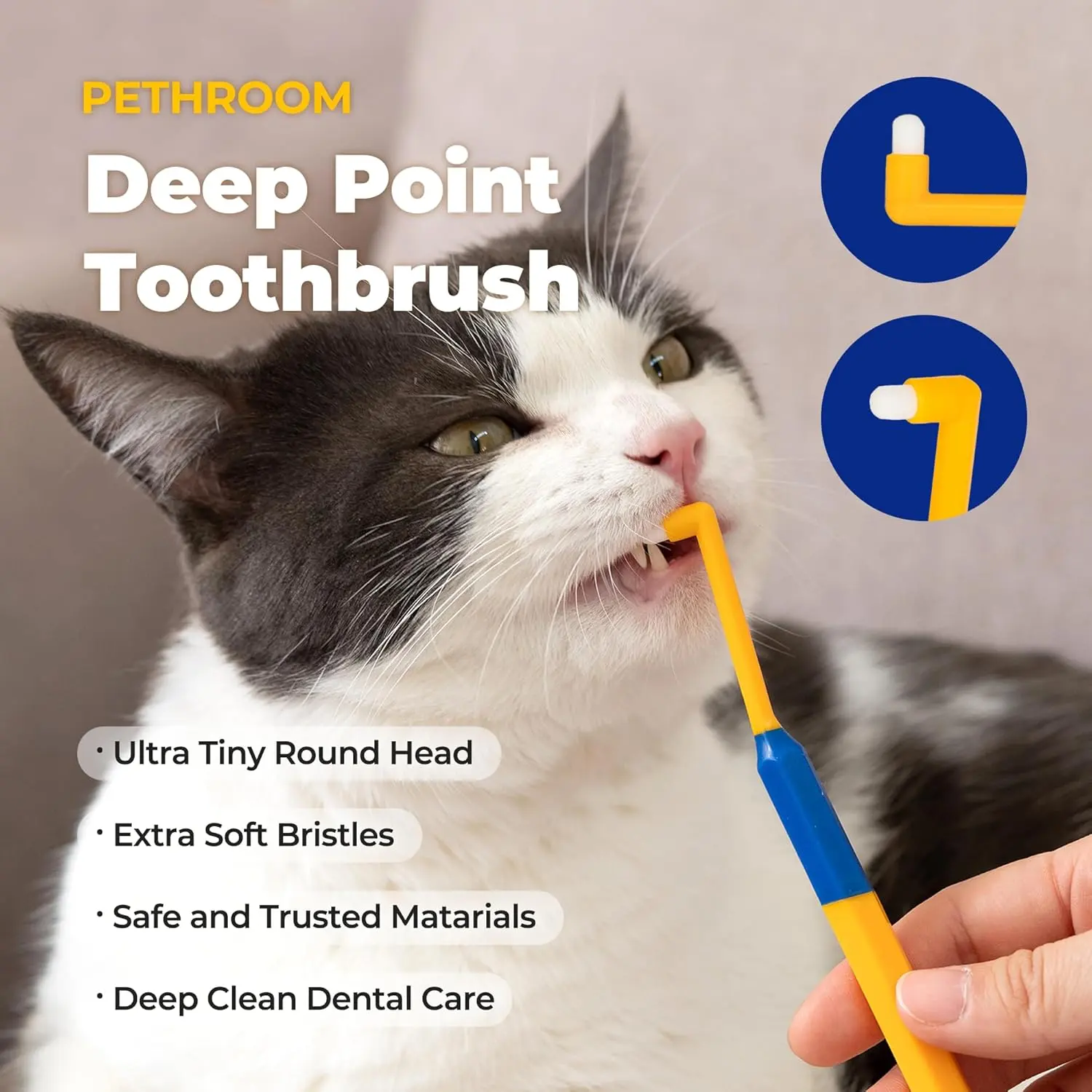 PETHROOM Deep Point Toothbrush for Cats and Dogs - TikTok Shop