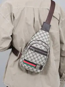 Men's PU Leather Crossbody Bag, Textured Design, Multiple Pockets, Adjustable Strap, Fits Phone Glasses Keys ID Card, Crossbody Shoulder Bags, Multifunctional Crossbody Bag