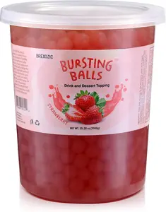 Boba Pearls Popping Bursting Boba, Tapioca Pearls For Bubble Tea (Strawberry , 2 LB 1 Pack)