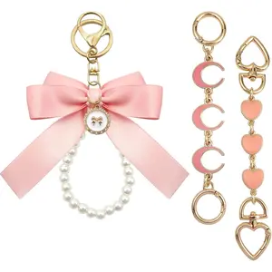 3 count  Purse Extender Chain Bow  Kits Bag Extender Chain Bag Strap Charms for Purse Handbags  Replacement Making Supplies Accessories