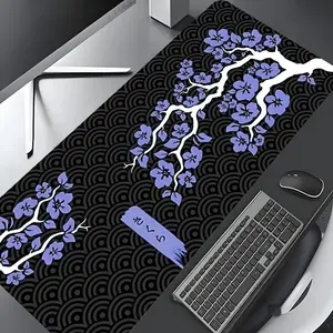 Cherry Blossom Pattern Mouse Pad, Rectangle Gaming Mouse Pad, Office Desk Keyboard Mat for Home Office Desk, Desk Accessories