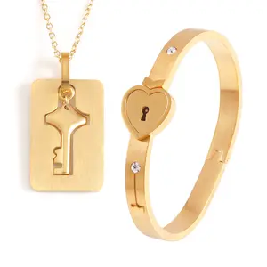 Couple Love Lock Bracelet for Men & Women | Adjustable Alloy Matching Bracelet Set | Romantic Fashion Jewelry Gift for Couples