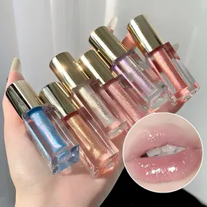 Clear Mirror Glitter Lip Gloss, Glossy Lightweight Fine Shimmer Sparkle Water Shine, Non-Sticky Moisturizing, Soft Shiny Plump Lips, Holiday Gift
