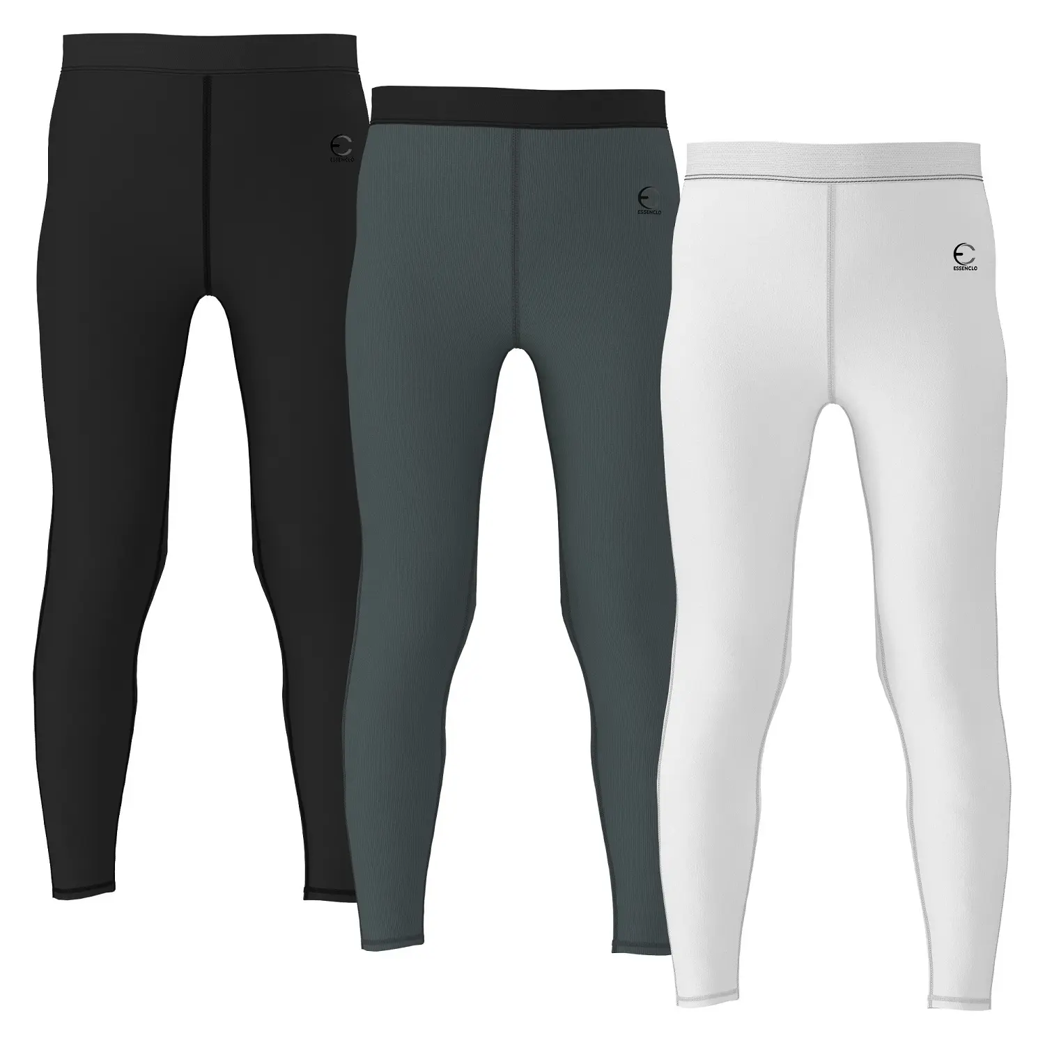 Essenclo Boys Compression Pants Leggings Tights Youth Athletic 3 Piece Base Layer Gear for Kids Sports, Football, Soccer