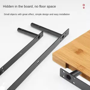 Heavy Duty Hidden Shelf Bracket Heavy Support Carrier Rod Floating Wall Shelf Double T Type Invisible Support Brackets