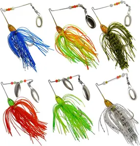Spinner Baits 6 Pcs Spinner Baits for Bass Fishing Trout Salmon Hard Metal Spinnerbaits