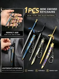 Mini AnimeKatana Sword Alloy Model Toy, Role Play Accessory, Birthday and Christmas Gift, Game Collection, Artistic Hobby Items Keychain, Backpack Pendant, Men's Gift  Premium Mini Sword Keychain  Collector’s Edition with Zinc Alloy Build Perfect Gift