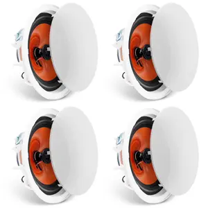 VEVOR 4 PCs 8 Inch in Ceiling Speakers,  100-Watts, Flush Mount Ceiling & in-Wall Speakers System with 8ΩImpedance 89dB Sensitivity, for Home Kitchen Living Room Bedroom or Covered Outdoor Porches