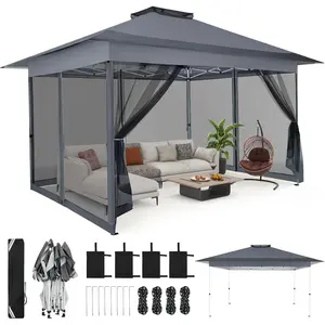 12x12 ft. Instant-Setup Gazebo (Clearance Special) - Features Mosquito Netting and Canopy; Ideal for Lawns, Gardens, Backyards, and Patios; Outdoor Tent with Waterproof and UPF 50+ Sun Protection