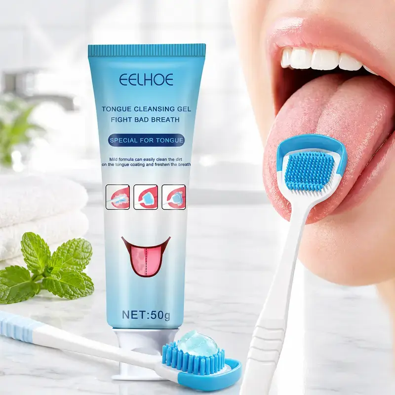Minty Tongue Cleansing Gel 50g - Oral Care Product for Tongue, Fights Bad Breath, Freshens Breath