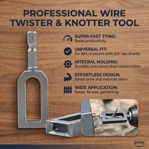 Multifunctional Wire Twister / Knotter - Sizes # 9 & # 11 - Wire Winding Tool & Twisting Sleeve - Large-Diameter Wire Application-YY1