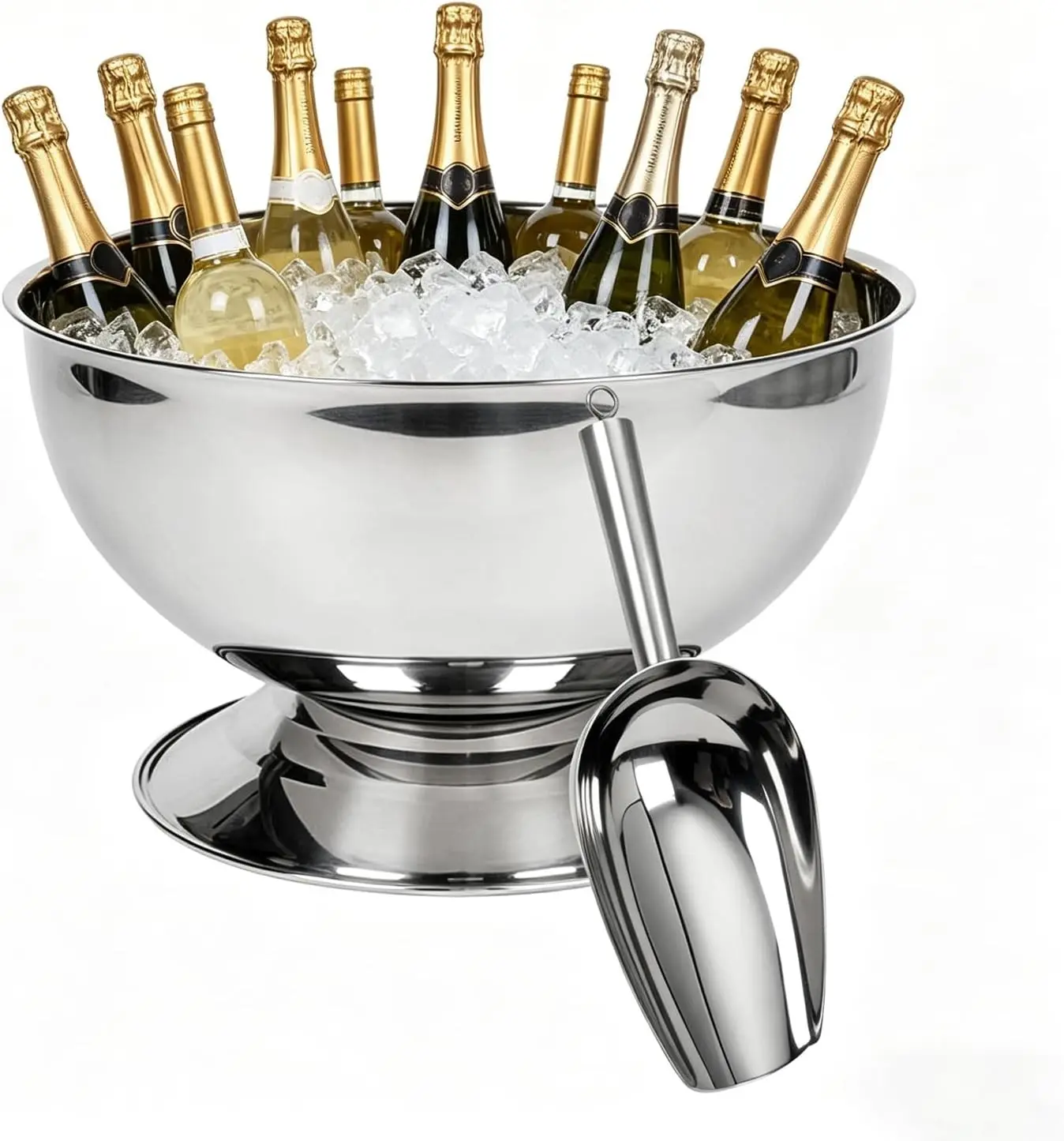 3 Gallon Large Ice Bucket for Party,12L Silver Champagne Bucket Ice Bowl