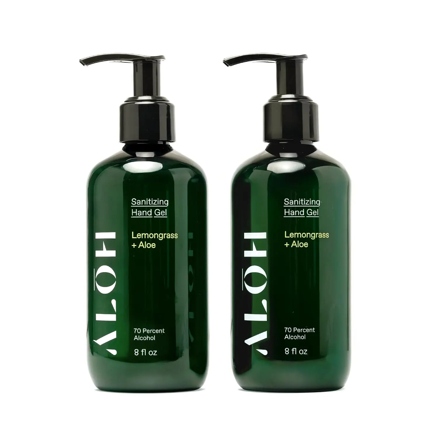 ALOH Ethyl Alcohol Hand Sanitizer Gel 2-Pack - Lemongrass + Aloe Vera, Natural Smooth Moisturizer, 99.9% Germ Protection for Everyday Hand Care