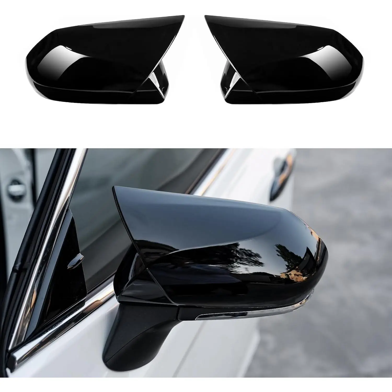 Car Exterior Door Side Rearview Mirror Guard Cover Trim Caps - ABS Plastic, All Seasons Aggressive Look Accessories Compatible with Toyota Camry 2018-2026, for Side Mirrors