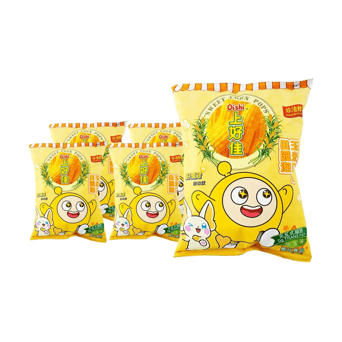 OISHI Crispy Corn Snack 80g - 5 Pack Value Bundle