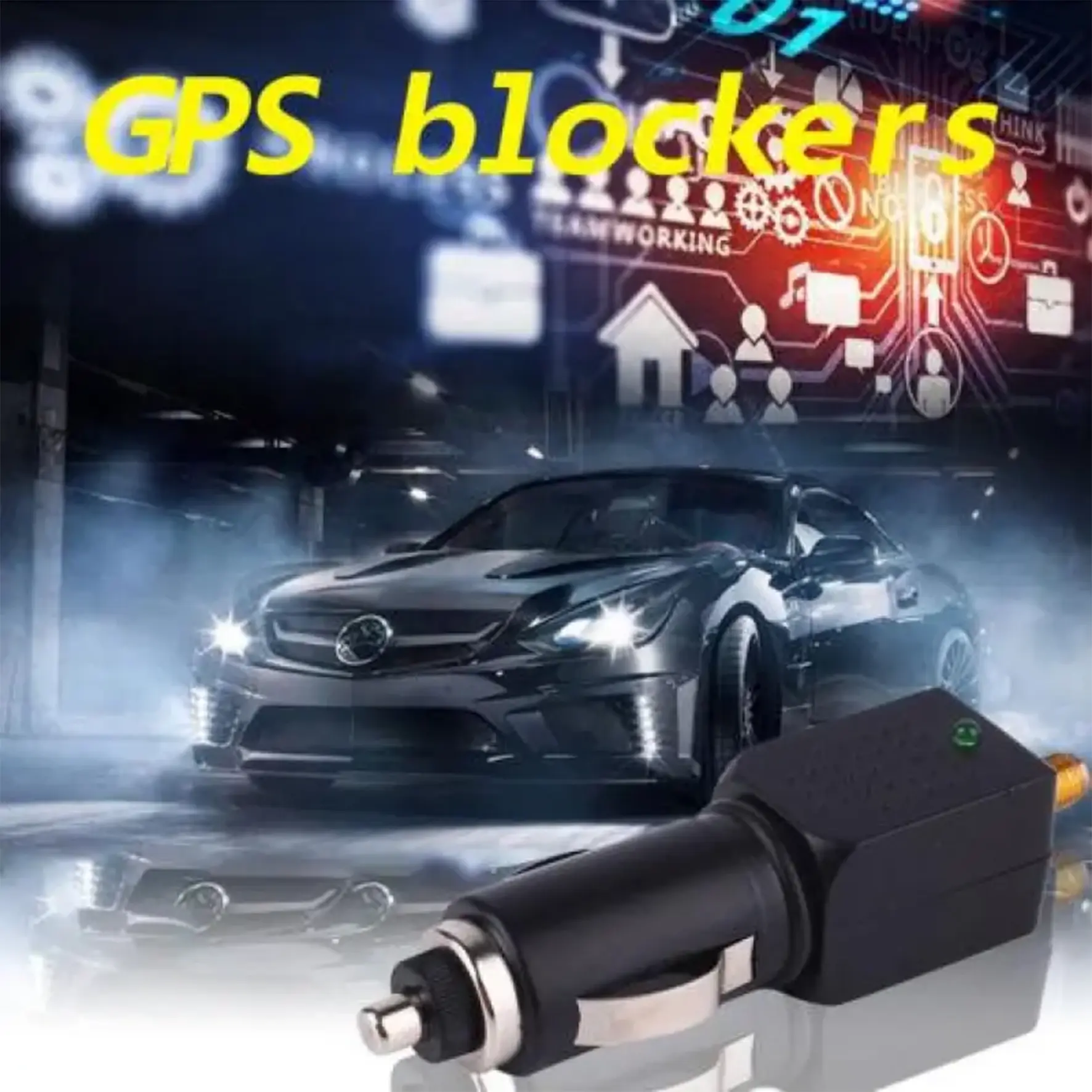 Car GPS Signal Protector Privacy Security Anti-Trac Device for Vehicles Portable Travel Accessory Indoor & Outdoor Use Black ABS 12-24V 0.3W 5-15m Range Portable for Car Travel