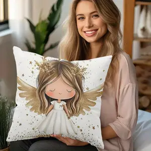 1pc, Polyester Material, Zippered, Machine Washable, Soft Cushion Cover, Suitable for Bed, Sofa, Leisure Chair, Holiday Decoration, Home Decoration (double Sided Printing, No Pillow Core)