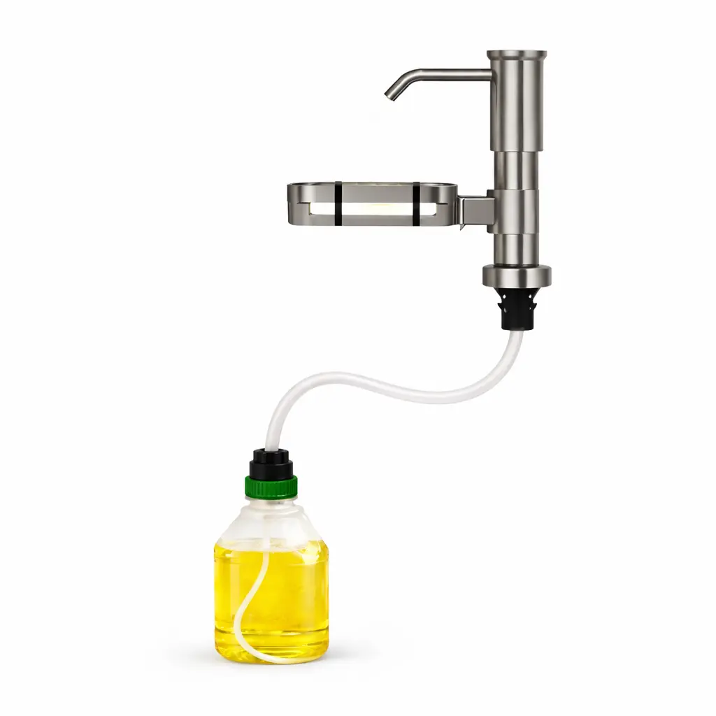TioLooxy Soap Dispenser for Kitchen Sink, Built in Sink Soap Dispenser with Sponge Rack, Countertop Soap Dispenser Pump with Extension Tube kit, No More Refills,All Metal NO ABS (Grey)