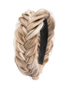 Women's Braided Zig Zag Headband WithTooth Wide Braid Messy Hair Hoop WomenFashion Hair Accessories