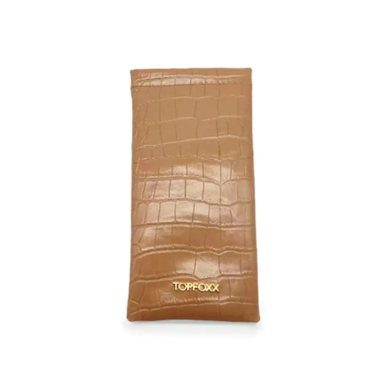 Nude Faux Croco Soft Pouch