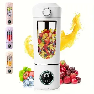 USB Rechargeable Portable Juicer, Multifunctional Juicer, 1pc 23.67oz Mini Ice Crusher, Smoothie Blender, Smoothies Blenders, Digital Display Juicer for Smoothies and Milkshakes, Great for Traveling, Ice Maker Machine