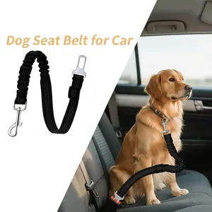 Comfortable Dog Seat Belt – Adjustable Safety Harness with Elastic Cushioning Leash, Anti-Tangle Design for Small Pets car accessory exercise