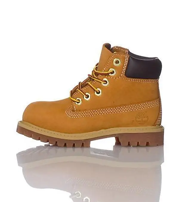 Little Kid's Timberland 6 In. Premium Lace-Up Casual Leather Boot, Wheat, 2025 Model, Built for Outdoor Play
