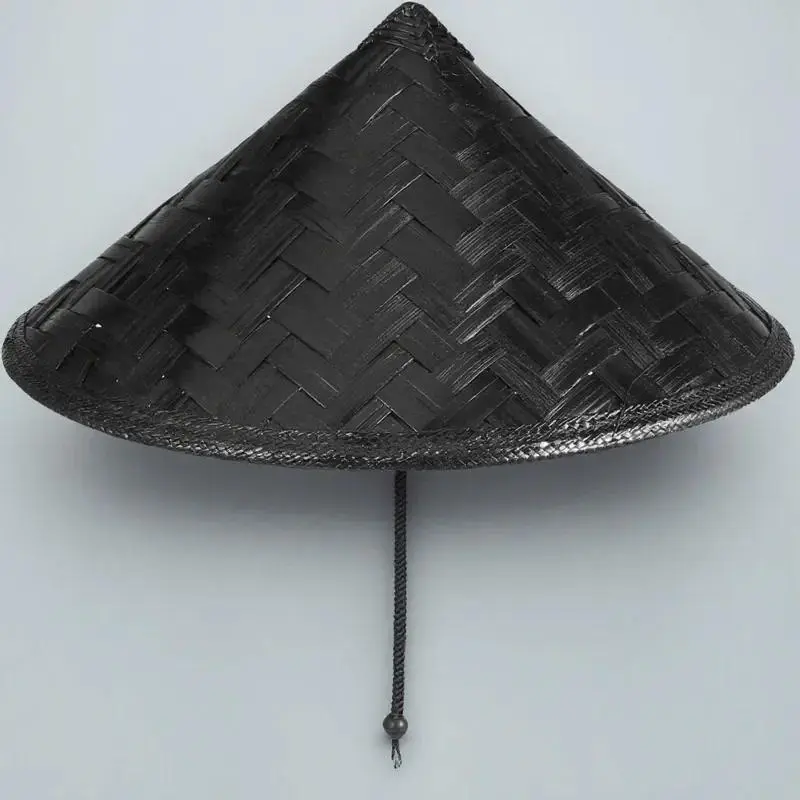 Asian Conical Hat for Cosplay Samurai Costume Party Accessory Sun Protection Rice Farmer Cap Bamboo Decorative Headwear