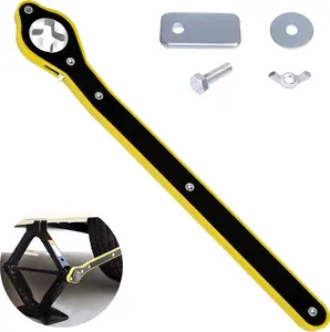 Car Jack Ratchet Wrench, Labor-saving Tire Jack Handle, Scissor Jack Adapter for Car with Long Handle, 360° Swivel Tire Wheel Lug Wrench for Travel/Truck/Vans