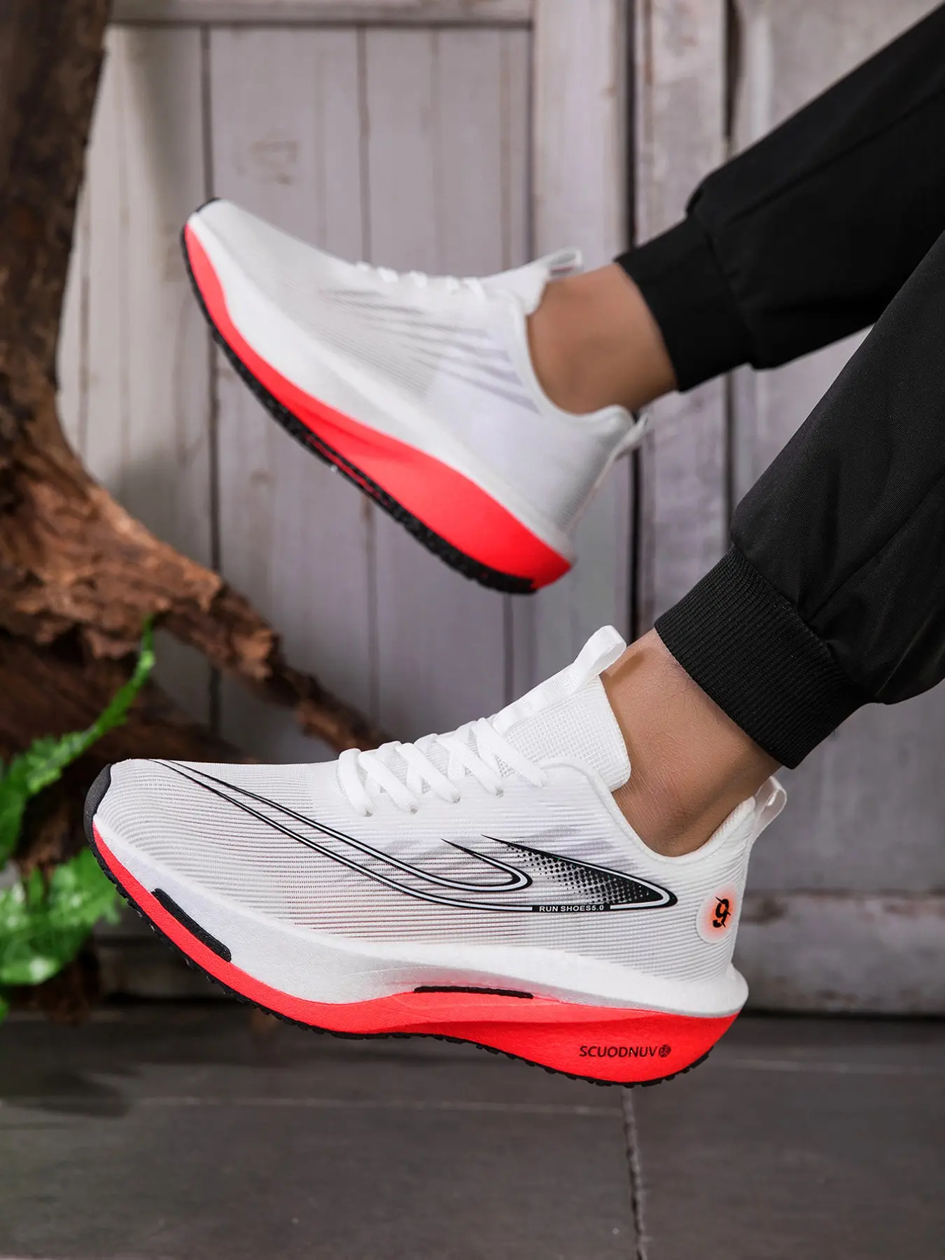 Women's Lace-Up Colorful Sporty Trendy Running Shoes, Irregular Graffiti, Thick Sole, Fashion Ice Silk Comfortable Breathable Fabric, Outdoor Sports, Daily Wear