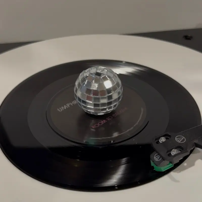 Mini Disco Ball Charm for Turntables - Perfect for 7" Vinyl Records- Great Party Decoration and Gift Idea