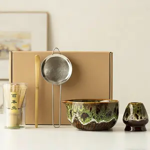 Japanese Kiln-Change Matcha Set, Handcrafted Ceramic Bowl & Whisk Kit, Authentic Tea Ceremony, Premium Quality Ceramics, Tea Making Tools