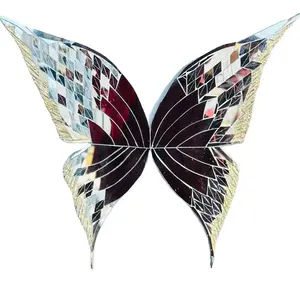 ReflectiveElegance Mirrored Butterfly Art Canvas: Real Glass, Wall Decor